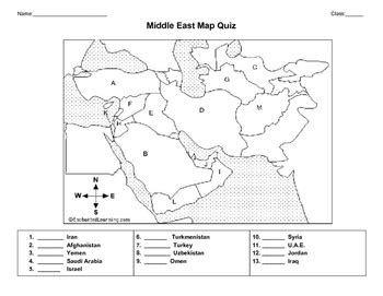 MAP The Middle East Map Quiz